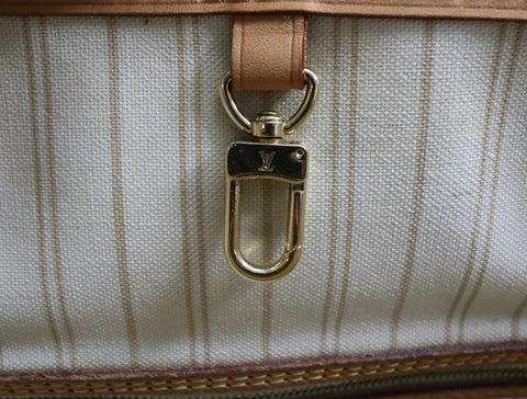 Pre-Owned #BP011316 Louis Vuitton Damier Azur Neverfull PM Tote Bag N51110 with pouch