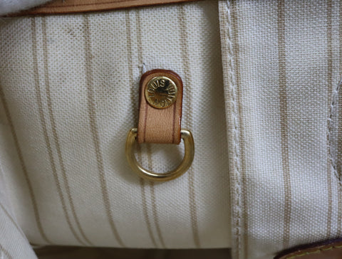 Pre-Owned #BP011316 Louis Vuitton Damier Azur Neverfull PM Tote Bag N51110 with pouch