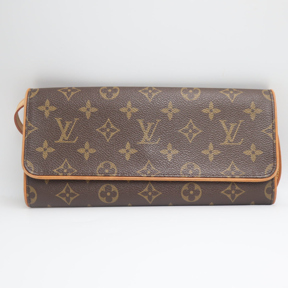 Pre-Owned #71527 Louis Vuitton Monogram Pochette Twin GM 2Way Crossbody Bag Clutch Bag Brown M51852