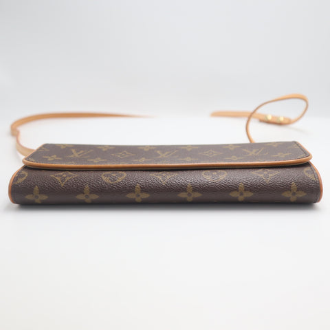 Pre-Owned #71527 Louis Vuitton Monogram Pochette Twin GM 2Way Crossbody Bag Clutch Bag Brown M51852