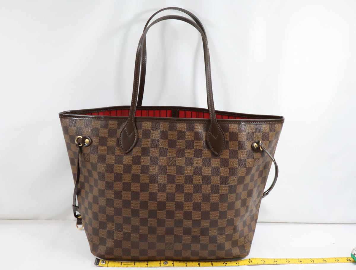 Pre-Owned #BP509-4 Louis Vuitton Damier Ebene Neverfull MM Tote Bag N51105