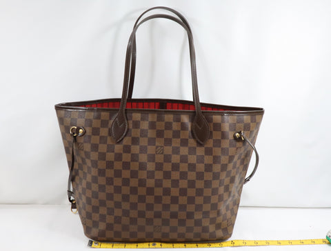 Pre-Owned #BP509-4 Louis Vuitton Damier Ebene Neverfull MM Tote Bag N51105