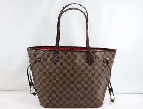 Pre-Owned #BP509-4 Louis Vuitton Damier Ebene Neverfull MM Tote Bag N51105