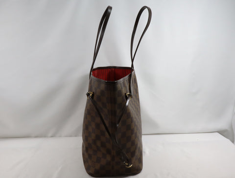 Pre-Owned #BP509-4 Louis Vuitton Damier Ebene Neverfull MM Tote Bag N51105