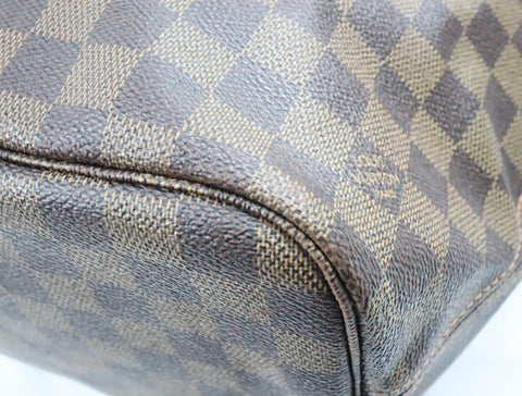 Pre-Owned #BP509-4 Louis Vuitton Damier Ebene Neverfull MM Tote Bag N51105