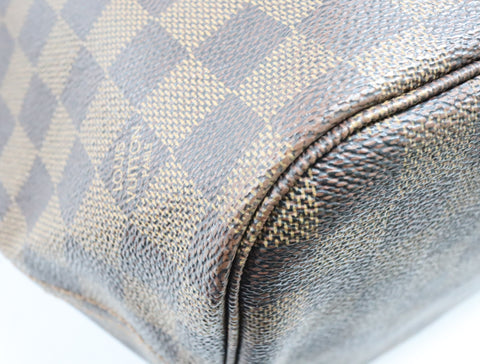 Pre-Owned #BP509-4 Louis Vuitton Damier Ebene Neverfull MM Tote Bag N51105
