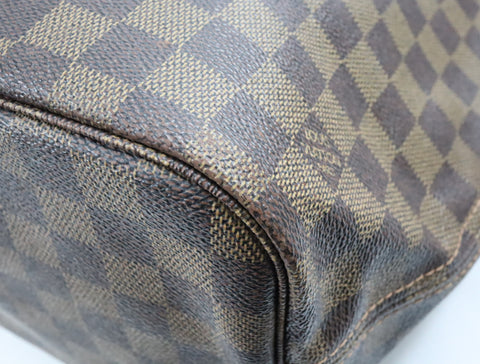 Pre-Owned #BP509-4 Louis Vuitton Damier Ebene Neverfull MM Tote Bag N51105