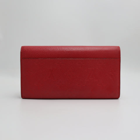 Pre-Owned #2256 Louis Vuitton Monogram Portefeuille Sarah  Empreinte Long Wallet Red M62213