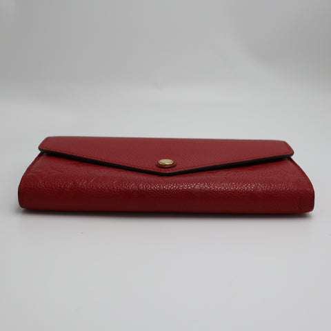 Pre-Owned #2256 Louis Vuitton Monogram Portefeuille Sarah  Empreinte Long Wallet Red M62213