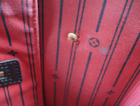 Pre-Owned #BP509-4 Louis Vuitton Damier Ebene Neverfull MM Tote Bag N51105