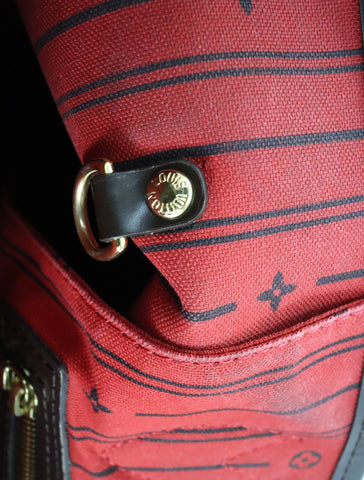 Pre-Owned #BP R112681 Louis Vuitton Damier Ebene Neverfull MM Tote Bag N51105