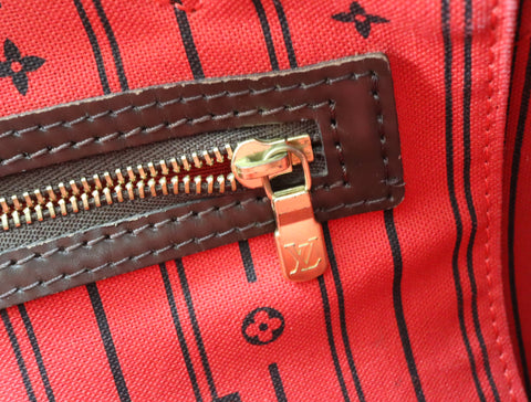 Pre-Owned #BP509-4 Louis Vuitton Damier Ebene Neverfull MM Tote Bag N51105