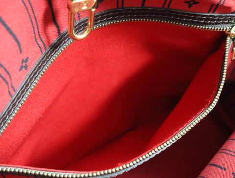 Pre-Owned #BP509-4 Louis Vuitton Damier Ebene Neverfull MM Tote Bag N51105