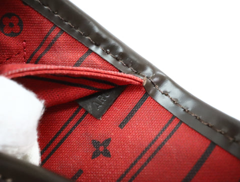 Pre-Owned #BP R112681 Louis Vuitton Damier Ebene Neverfull MM Tote Bag N51105