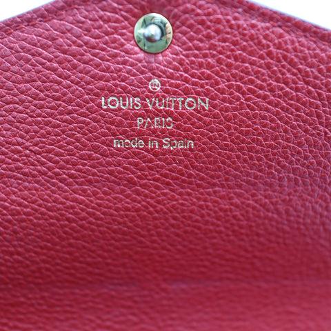 Pre-Owned #2256 Louis Vuitton Monogram Portefeuille Sarah  Empreinte Long Wallet Red M62213