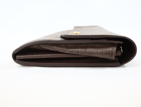 Pre-Owned #R12181 Louis Vuitton Damier Ebene Portefeuille Sarah Long Wallet N61734