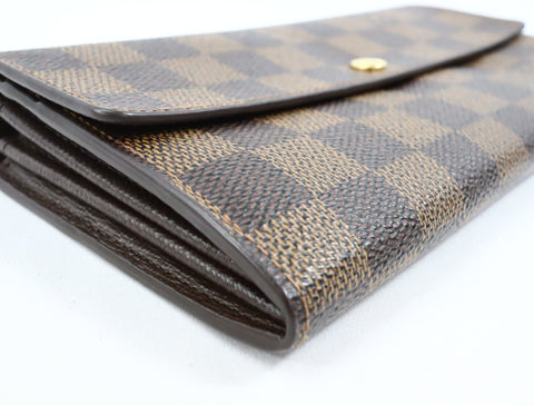 Pre-Owned #R12181 Louis Vuitton Damier Ebene Portefeuille Sarah Long Wallet N61734