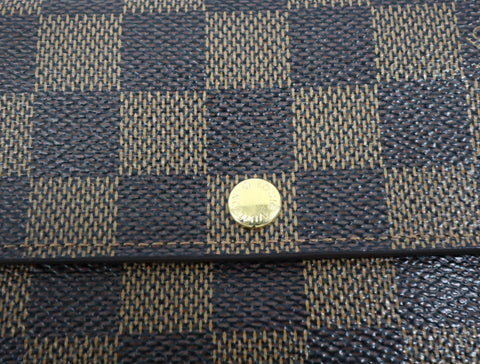 Pre-Owned #R12181 Louis Vuitton Damier Ebene Portefeuille Sarah Long Wallet N61734