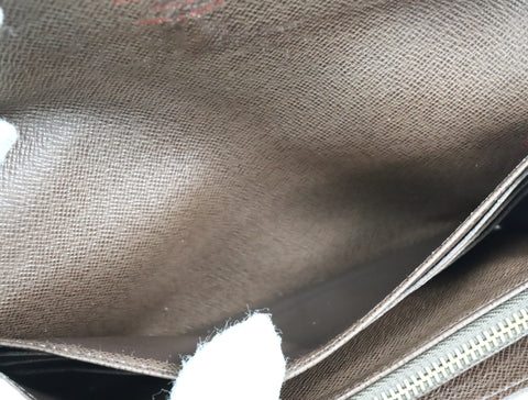 Pre-Owned #R12181 Louis Vuitton Damier Ebene Portefeuille Sarah Long Wallet N61734