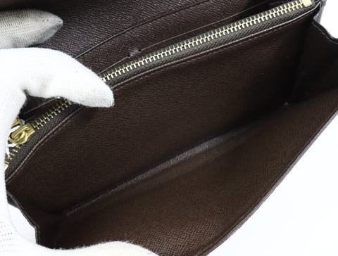 Pre-Owned #R12181 Louis Vuitton Damier Ebene Portefeuille Sarah Long Wallet N61734