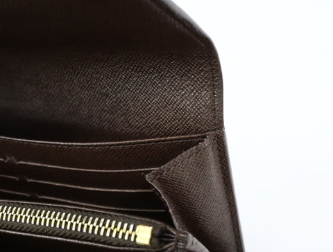 Pre-Owned #R12181 Louis Vuitton Damier Ebene Portefeuille Sarah Long Wallet N61734