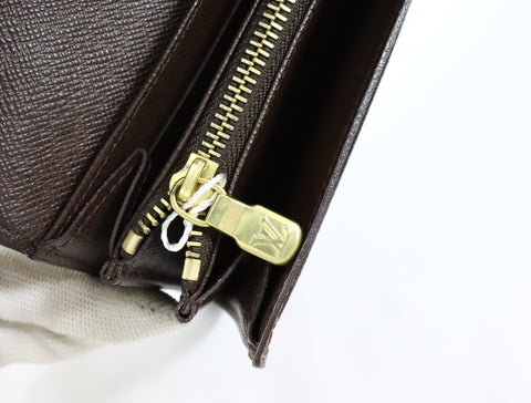 Pre-Owned #R12181 Louis Vuitton Damier Ebene Portefeuille Sarah Long Wallet N61734