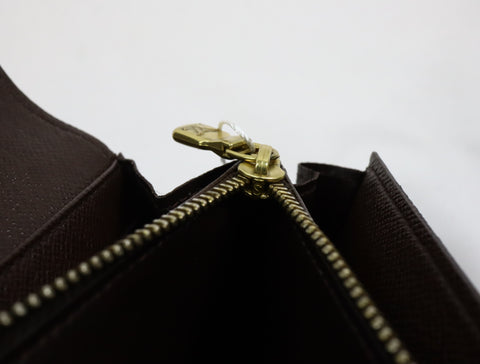 Pre-Owned #R12181 Louis Vuitton Damier Ebene Portefeuille Sarah Long Wallet N61734