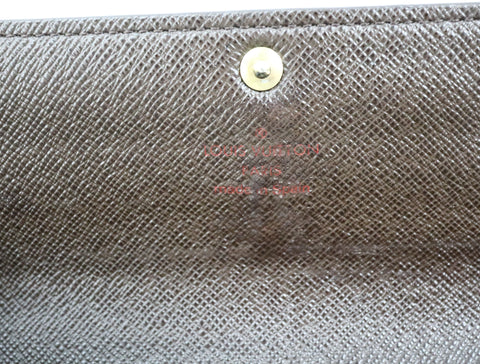 Pre-Owned #R12181 Louis Vuitton Damier Ebene Portefeuille Sarah Long Wallet N61734