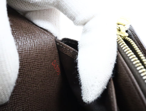 Pre-Owned #R12181 Louis Vuitton Damier Ebene Portefeuille Sarah Long Wallet N61734