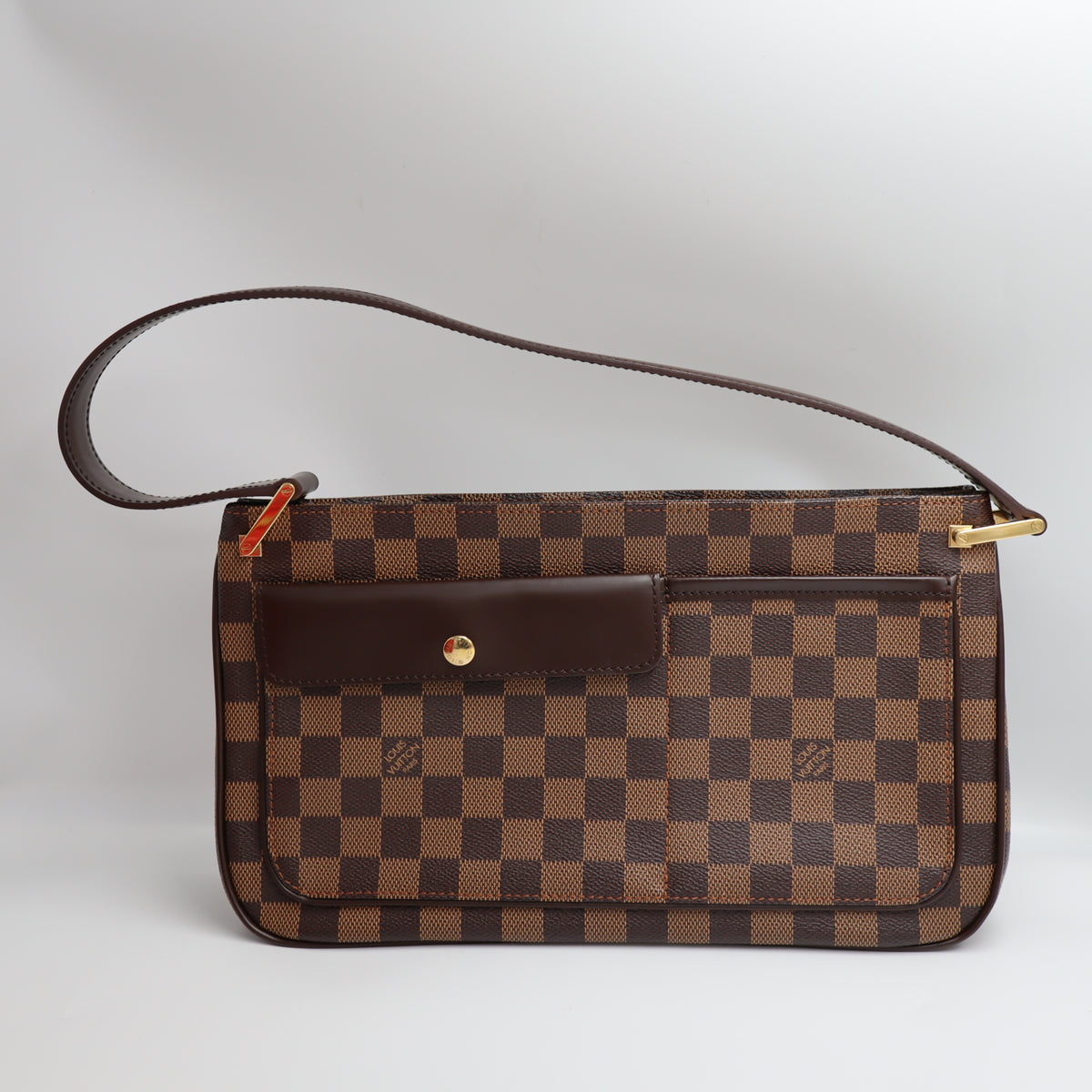 Pre-Owned #72537 Louis Vuitton Damier Aubagne Shoulder Bag Brown N51129