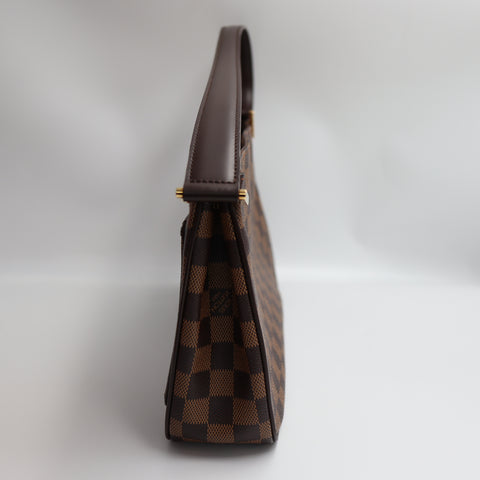 Pre-Owned #72537 Louis Vuitton Damier Aubagne Shoulder Bag Brown N51129