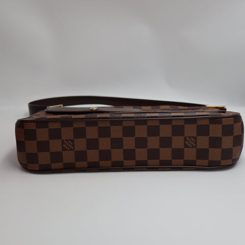 Pre-Owned #72537 Louis Vuitton Damier Aubagne Shoulder Bag Brown N51129