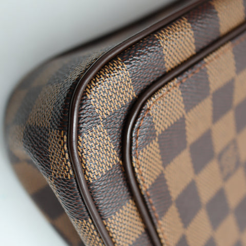 Pre-Owned #72537 Louis Vuitton Damier Aubagne Shoulder Bag Brown N51129