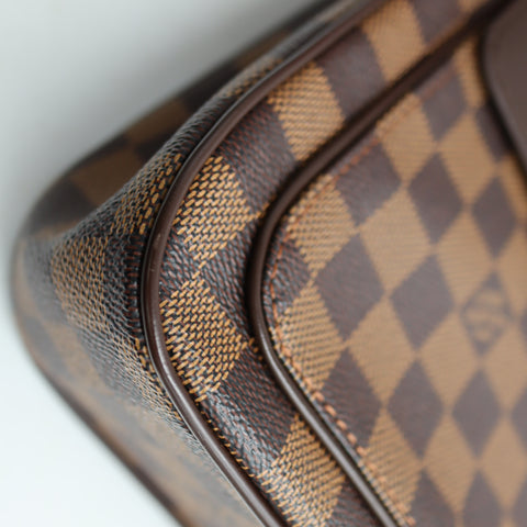 Pre-Owned #72537 Louis Vuitton Damier Aubagne Shoulder Bag Brown N51129