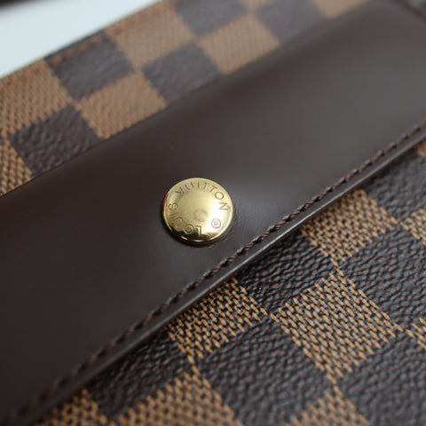 Pre-Owned #72537 Louis Vuitton Damier Aubagne Shoulder Bag Brown N51129