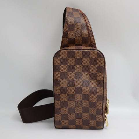 Pre-owned Louis Vuitton Damier #72370 Ebene Geronimos Crossbody Bag N51994
