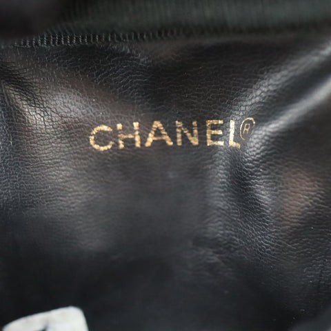 Pre-Owned #71583 CHANEL Black Caviar Skin Vanity Bag Cosmetic Pouch 01997