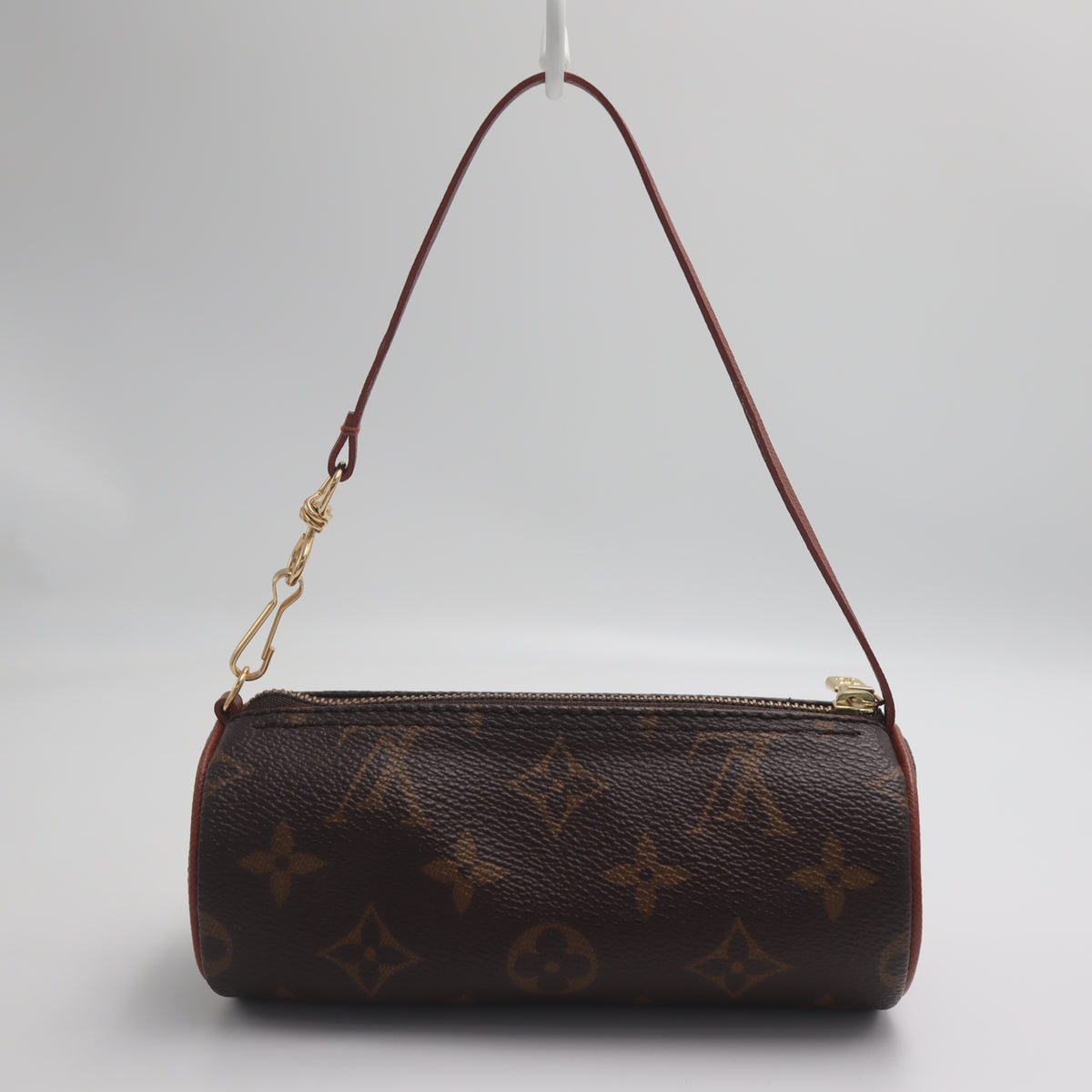 Pre-Owned #71347 Louis Vuitton Monogram Papillon Baby Pouch Handbag Brown