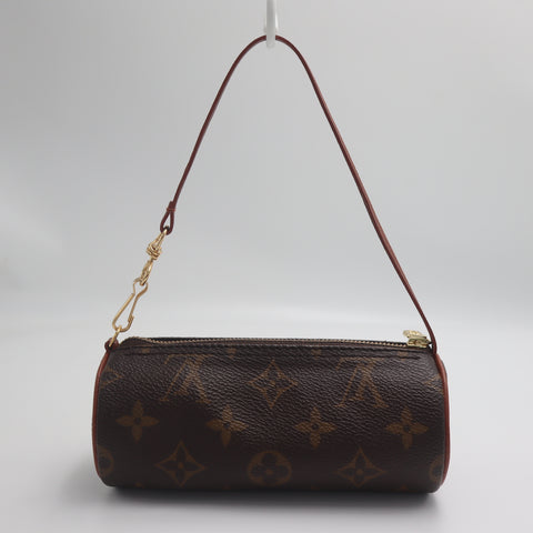 Pre-Owned #71347 Louis Vuitton Monogram Papillon Baby Pouch Handbag Brown