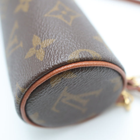 Pre-Owned #71347 Louis Vuitton Monogram Papillon Baby Pouch Handbag Brown