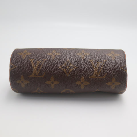 Pre-Owned #71347 Louis Vuitton Monogram Papillon Baby Pouch Handbag Brown