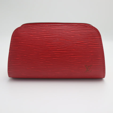 Pre-Owned #71616 Louis Vuitton Epi Dauphine PM Pouch Castilian Red M48447