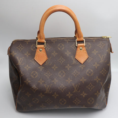 Pre-Owned #1874 Louis Vuitton Monogram Speedy30 Handbag Brown M41526