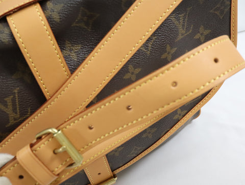 Pre-Owned #BP63111 Louis Vuitton Monogram Saumur 35 Crossbody Shoulder Bag Brown M42254