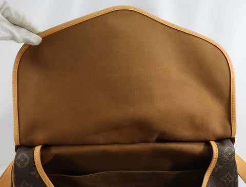 Pre-Owned #BP63111 Louis Vuitton Monogram Saumur 35 Crossbody Shoulder Bag Brown M42254