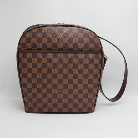 Pre-Owned #71045 LOUIS VUITTON LV  Ipanema GM Shoulder Bag N51292 Damier Ebene Brown