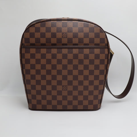 Pre-Owned #71045 LOUIS VUITTON LV  Ipanema GM Shoulder Bag N51292 Damier Ebene Brown