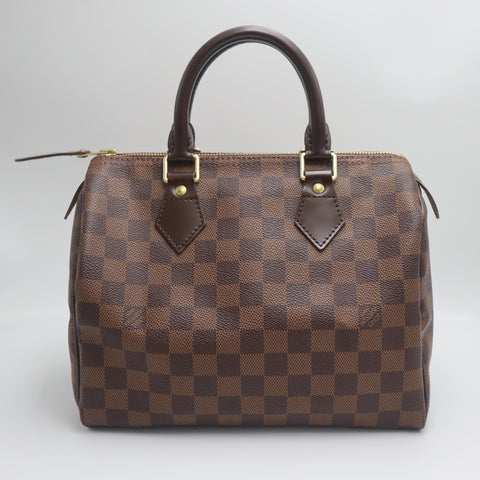 Pre-Owned #71675 Louis Vuitton Damier Speedy 25 Brown Handbag N41365