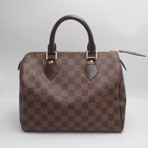 Pre-Owned #71675 Louis Vuitton Damier Speedy 25 Brown Handbag N41365