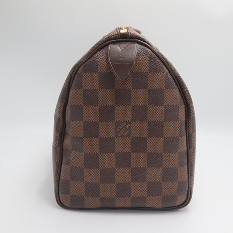 Pre-Owned #71675 Louis Vuitton Damier Speedy 25 Brown Handbag N41365